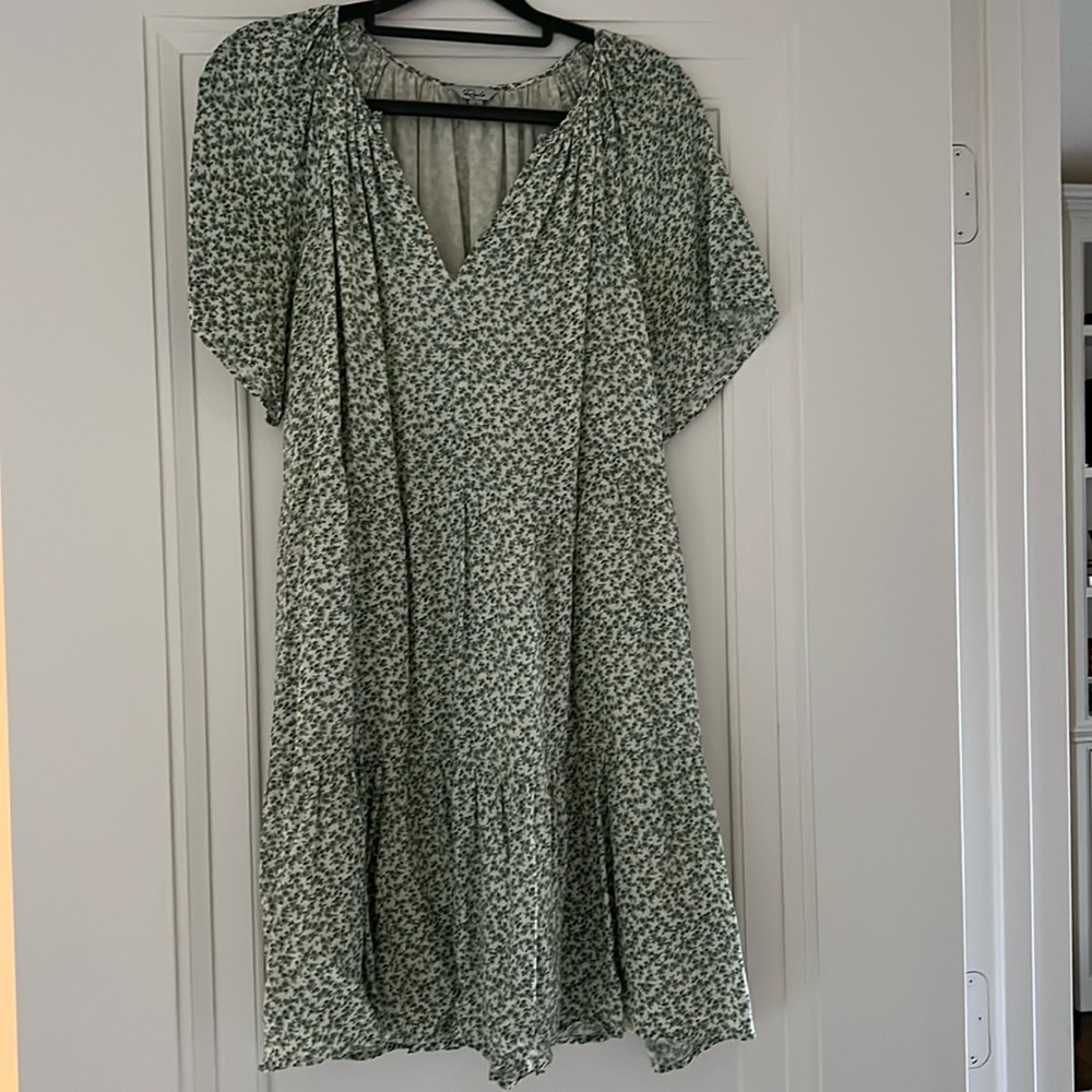 Rails short tiered dress green little florals
